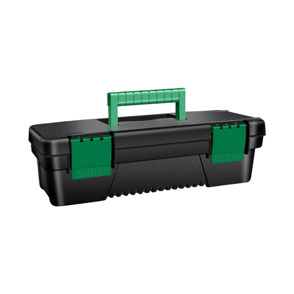 10 Inch Plastic tool Box Portable toolbox with Handle Removable Tray Double Lock Storage Case for Home Garage tools