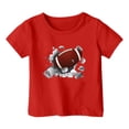 thumbnail image 1 of WEIYLL T-Shirts Filles Manches Courtes Décontracté Rugby Football Imprimé Été Sport Hauts Enfant pour 8-9 Ans, 1 of 3