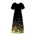thumbnail image 3 of Dvkptbk Robes d'Été pour Femmes 2024 à Manches Courtes, Robes Midi Évasées, Robe T-Shirt Décontractée à Motif Floral, Robe de Plage Fluide avec Poches P-2TG, 3 of 3