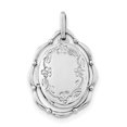 thumbnail image 1 of 925 Sterling Silver 21x16mm Flower Oval Personalized Photo Locket Necklace Charm Pendant, 1 of 7