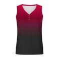 thumbnail image 3 of Tank Top for Women Womens Striped Round Neck Button Elastic Tank Top, 3 of 5