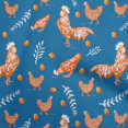 thumbnail image 1 of oneOone Cotton Silk Medium Blue Fabric Hen Craft Projects Decor Fabric Printed By The Yard 42 Inch Wide-HY, 1 of 5