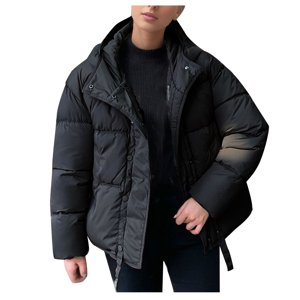 EGNMCR Womens Long Puffer Coat, Long Sleeve Padded Winter Down Coats, Hooded Parka Jacket Women's Fall And Winter Long Sleeved Warm Cotton Jacket Bread Women Coat
