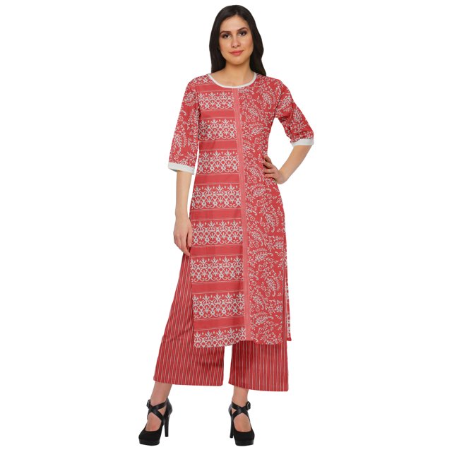 Moomaya Casual Two Piece Palazzo Sets Printed Womens Ethnic Wear Indian Outfit