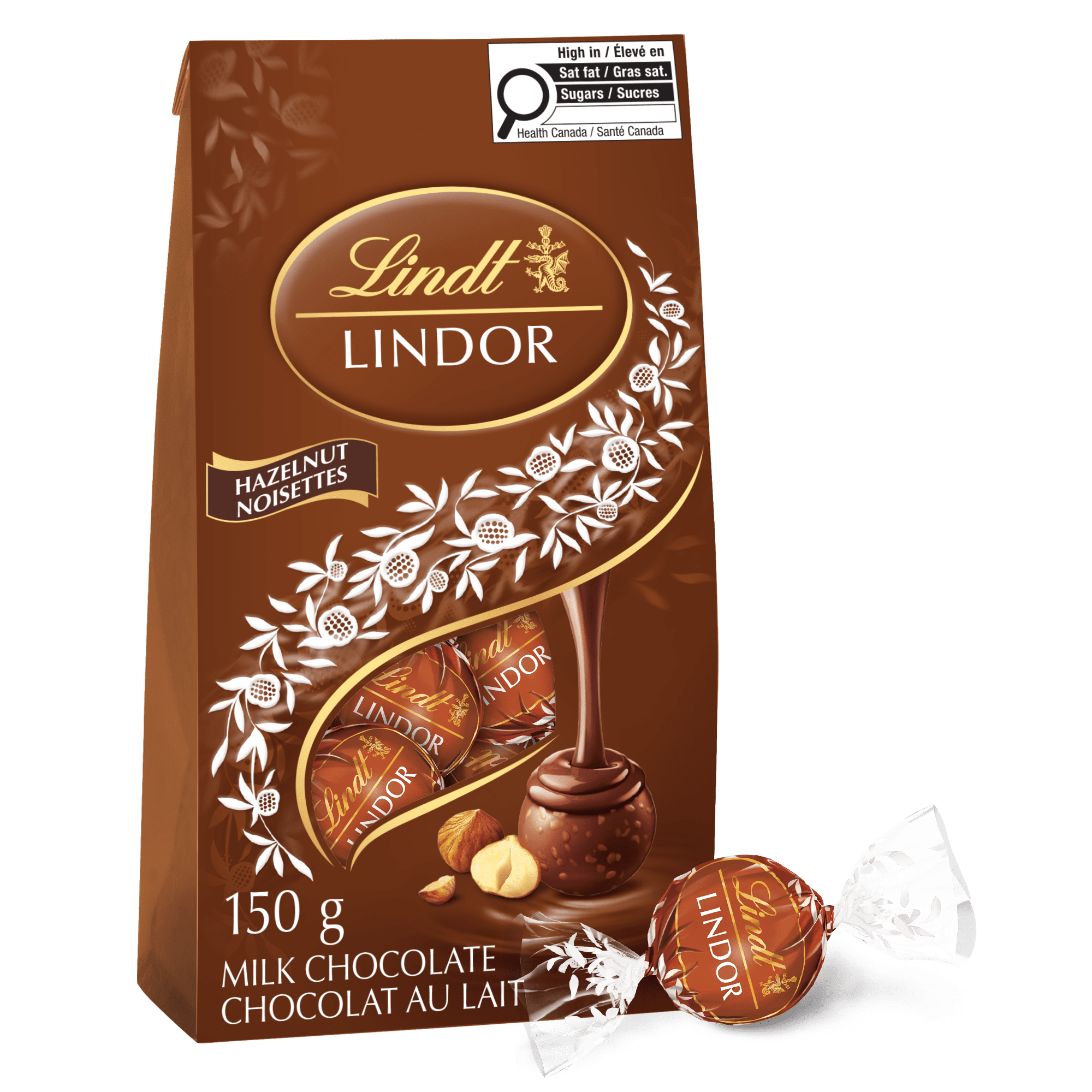 Lindt LINDOR Hazelnut Milk Chocolate Truffles, 150Gram Bag