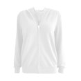 thumbnail image 4 of PVCS Casual Femmes Solide à Manches Longues Sweat à Capuche Zip Tops Dames Cardigan Manteau, 4 of 5