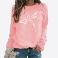 thumbnail image 2 of Penkiiy Blouses pour Femmes Hauts pour Femmes Automne Manches Longues Chandail Ample à Enfiler Chemise Décontractée Dames Imprimé Poitrine Col Rond Chandails Rose Vêtements Y2K, 2 of 8