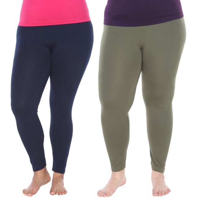 White Mark Women's 2-Pack Soft Stretchable Leggings