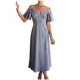 thumbnail image 2 of SMihono Summer Plus Size Dress for Women 2023 Mode Casual Printemps Été Manches Courtes Cheville Ronde Robe, 2 of 9