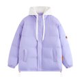 thumbnail image 1 of Styesk Jackets for Men Zipper Up Warm Jackets Outdoor Plus Size Work Coats Hooded Color Block Puffer Jacket Casual Comfy Wind Breaker Jackets with Pockets, 1 of 8