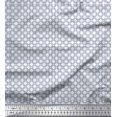 thumbnail image 1 of Soimoi White polyester Crepe Fabric Square Geometric Printed Craft Fabric by the Yard 42 Inch Wide, 1 of 3
