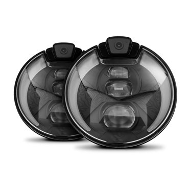 Compatible avec Jeep Wrangler JK Project X 2007-2014 - Assemblage de Phare - LED HL538822-1 ELITE OptiX; Faisceau Standard; Diamètre 7 Pouces; Boîtier en Aluminium Noir; Lentille Claire en Polycarbonate Dur; Ampoule Claire