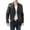 Black, variant on Leather Jackets for Men, Solid Colour Motorcycle Lapel Asymmetric Zip-Up Belt Slim Fitting Biker Coats Black M