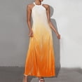 thumbnail image 1 of Ovzne Robes pour Femmes Robe Femme Printemps/été Dégradé Mode Aguichant Dos Nu Ligne A Longue Robe Grande Taille Robe Maxi Liquidation, 1 of 7