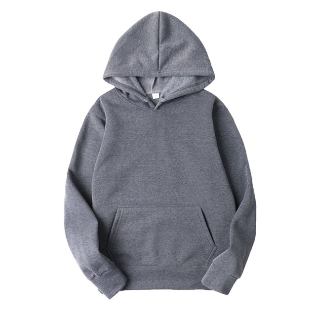 Yeahdor Men's Basic Long Sleeve Drawstring Hoodie Sweatshirt Casual Solid Color Pullover Tops Dark Gray XL