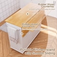 thumbnail image 3 of Walsunny Kitchen Island on Wheels with Storage Cabinet & 3 Drawer, 39.7" Width Rolling Kitchen Table, Cart Handle for Towel Rack or Free Mobility White, 3 of 10