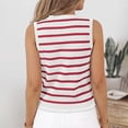 thumbnail image 5 of Women Striped Dressy Tops Cropped Tank Tops Sleeveless Button Up Cardigan Sweater Vests, 5 of 5