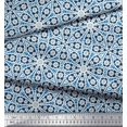 thumbnail image 3 of Soimoi Cotton Cambric Fabric Floral Block Printed Fabric 1 Yard 56 Inch Wide, 3 of 5