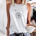 thumbnail image 2 of Besolor Débardeurs pour Femmes 2024 Tendance Imprimé Col Rond Sans Manches T-Shirts Décontractés Amples Tunique d'Été Blouse, 2 of 5
