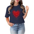 thumbnail image 4 of TIMIFIS T-Shirts pour Femmes Saint-Valentin Été Décontracté Manches Courtes Col Rond T-Shirts Mode Imprimé Cœur d'Amour Tee Shirt, 4 of 4