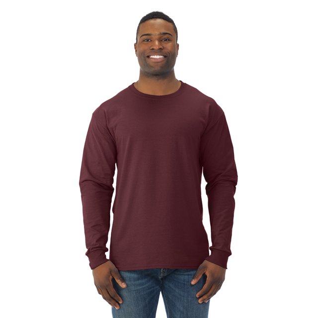Jerzees T-Shirt à Manches Longues pour Hommes DRI-POWER Active, m, Bordeaux