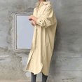 thumbnail image 1 of Robes Soleil pour Femmes 2023 Décontractées Mode pour Femmes Col Rabattu Ample Manches Longues Uni Mi-Mollet Robe Longue Robes T-Shirt pour Femmes 2023 Décontractées en Liquidation, 1 of 8
