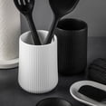 thumbnail image 2 of Thyme & Table, Ceramic Ribbed Kitchen Utensil Holder, White, 2 of 5