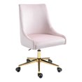 thumbnail image 1 of Meridian Furniture Karina Chaise de Bureau Pivotante Réglable en Velours Rose et Or, 1 of 12