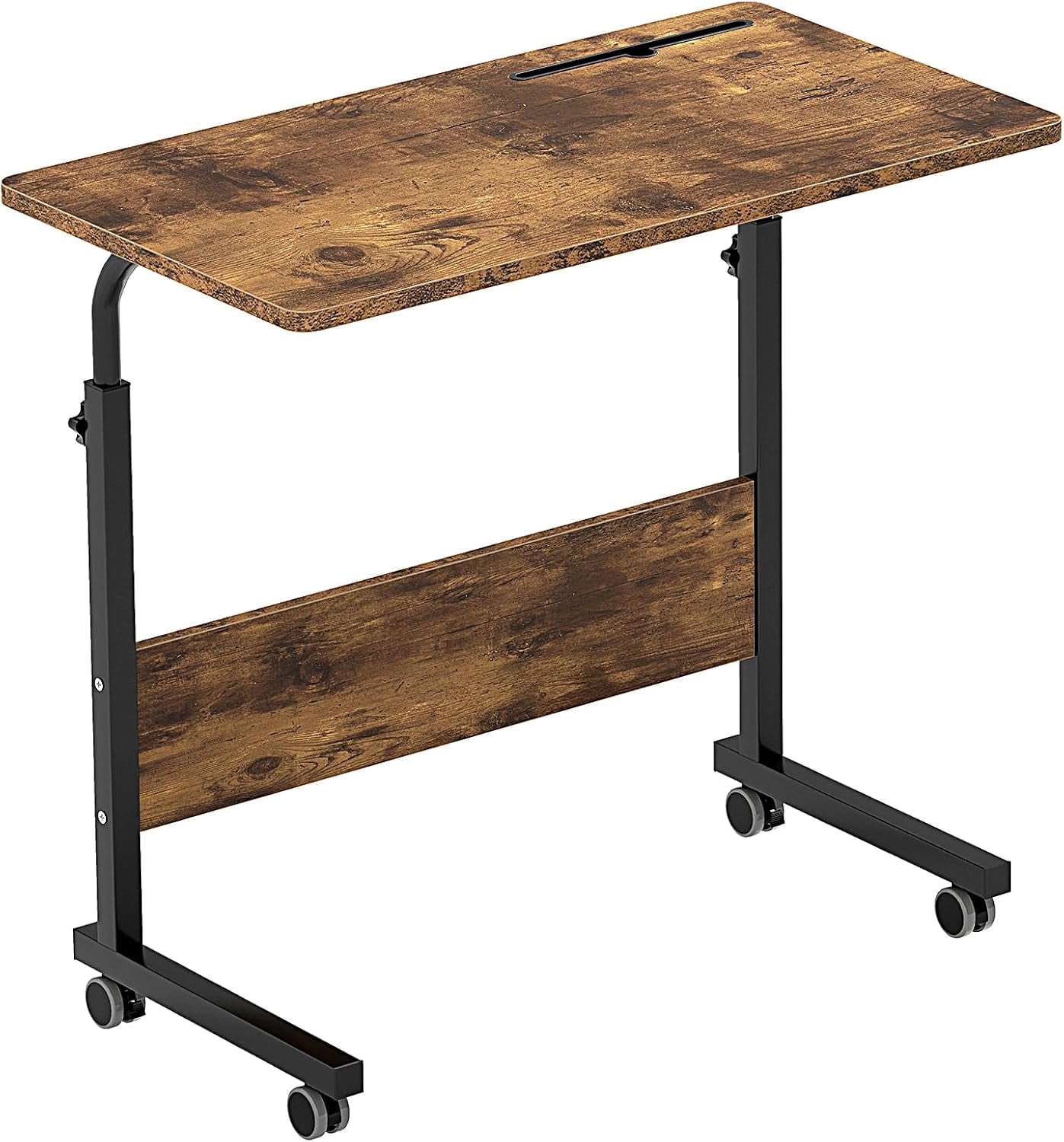 Side Table Living Room inches Laptop Desk Adjustable Work Stand Mobile Side Desk with Multifunctional Charging Station & Hook Portable Workstation Student Small Snack Table