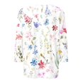 thumbnail image 5 of Haut Tunique à Manches 3/4 Imprimé pour Femme, Col Ras du Cou, Blouse Décontractée, T-Shirt pour Usage Quotidien, 5 of 5