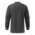 thumbnail image 3 of Chemises Hommes Mode Rétro Couleur Unie Col en Dentelle Chemise Décontractée Ample, 3 of 4