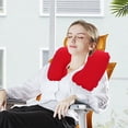 thumbnail image 2 of Neck Pillows for Travelcomfortable Travel Neck Pillow Pvc Flocked U Shaped Cushion for Aviation Outdoor Home Use Portable Inflatable Cervical Support Pillow with Soft Velour Cover, 2 of 6