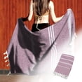 thumbnail image 5 of Serviette de Plage Turque Antiadhésive Motif Rayé Sable pour Adultes Châle de Sauna Extérieur, 5 of 5