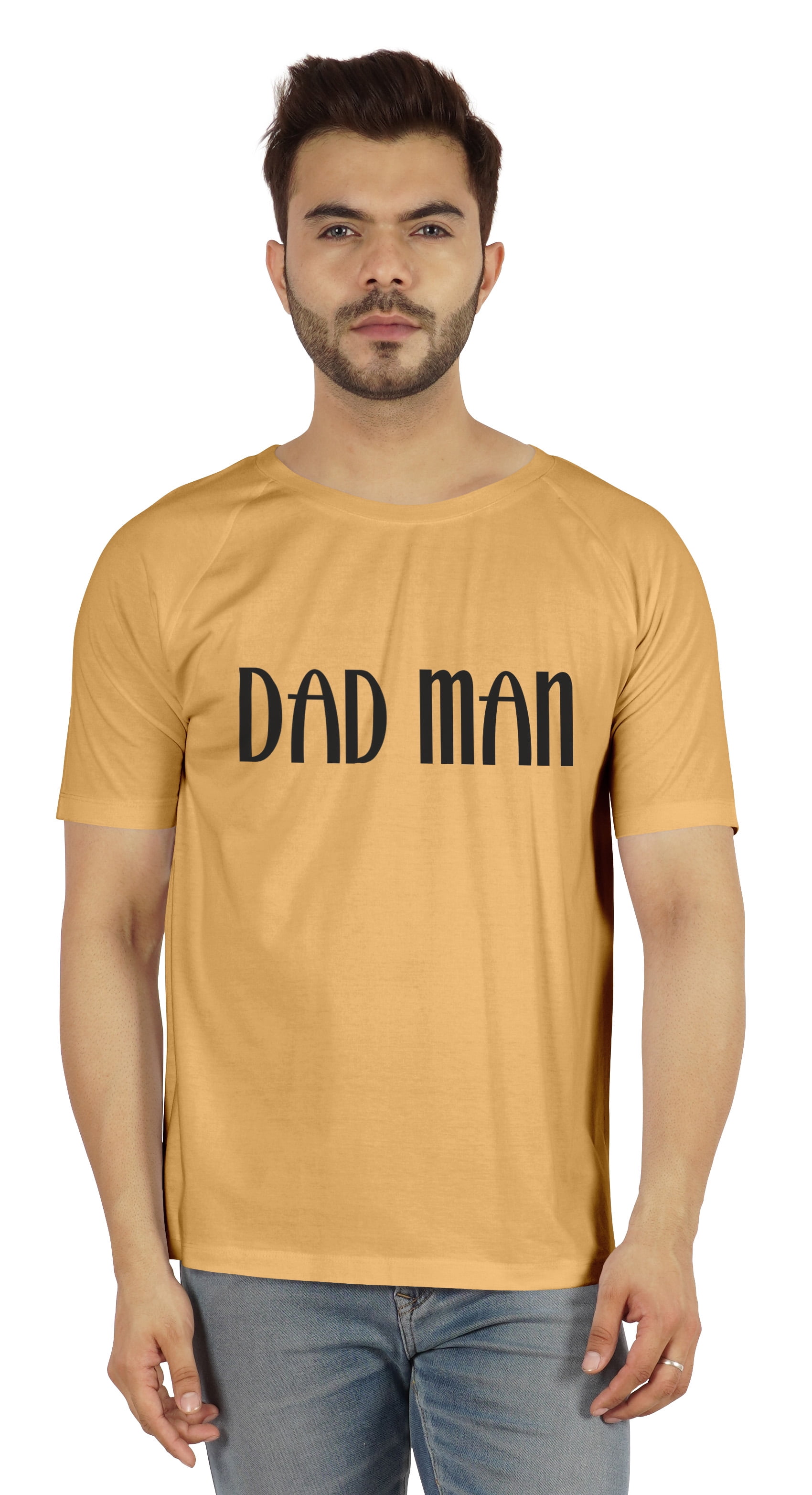 Inkmeso Printed Graphic "Dad Man" Tshirt For Men's Cotton Jersey Round Neck Tee For Daddy