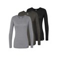 thumbnail image 1 of Adar Underscrubs for Women Multi Color 3 Pack - Long Sleeve Underscrub Comfort Tee, 1 of 7