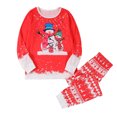 thumbnail image 2 of Pjs pour Femmes Tenue Parent-Enfant Costumes de Noël Patchwork à Carreaux Imprimés Vêtements de Maison Col Rond Manches Longues Pyjamas Deux Pièces Ensembles Assortis pour Couples en Liquidation, 2 of 9