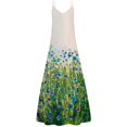thumbnail image 4 of Robe Maxi à Imprimé Floral pour Femmes Sans Manches, Robes d'Été Décontractées, Col en V, Bretelles Spaghetti, Longue Robe Soleil, 4 of 4