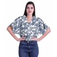 thumbnail image 1 of Moomaya Hauts Cache-Cœur pour Femmes Imprimés Taille Élastique Manches Boxy Blouse Cache-Cœur Décontractée, 1 of 4