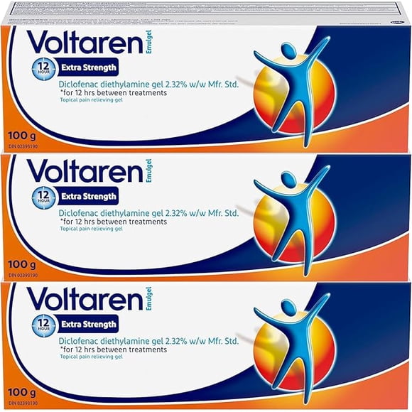 Voltaren Emulgel Extra Fort / Gel Soulageant la Douleur - 3 x 100 g