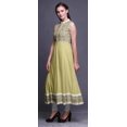 thumbnail image 3 of Bimba Kurti Longue Indienne Beige à Fleurs pour Femmes Tenue de Fête Imprimée Sans Manches Robe Anarkali Kurti X-Small, 3 of 6