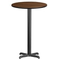 thumbnail image 1 of Bowery Hill Table de Bar de Restaurant Ronde de 24 Pouces en Noir et Noyer, 1 of 2