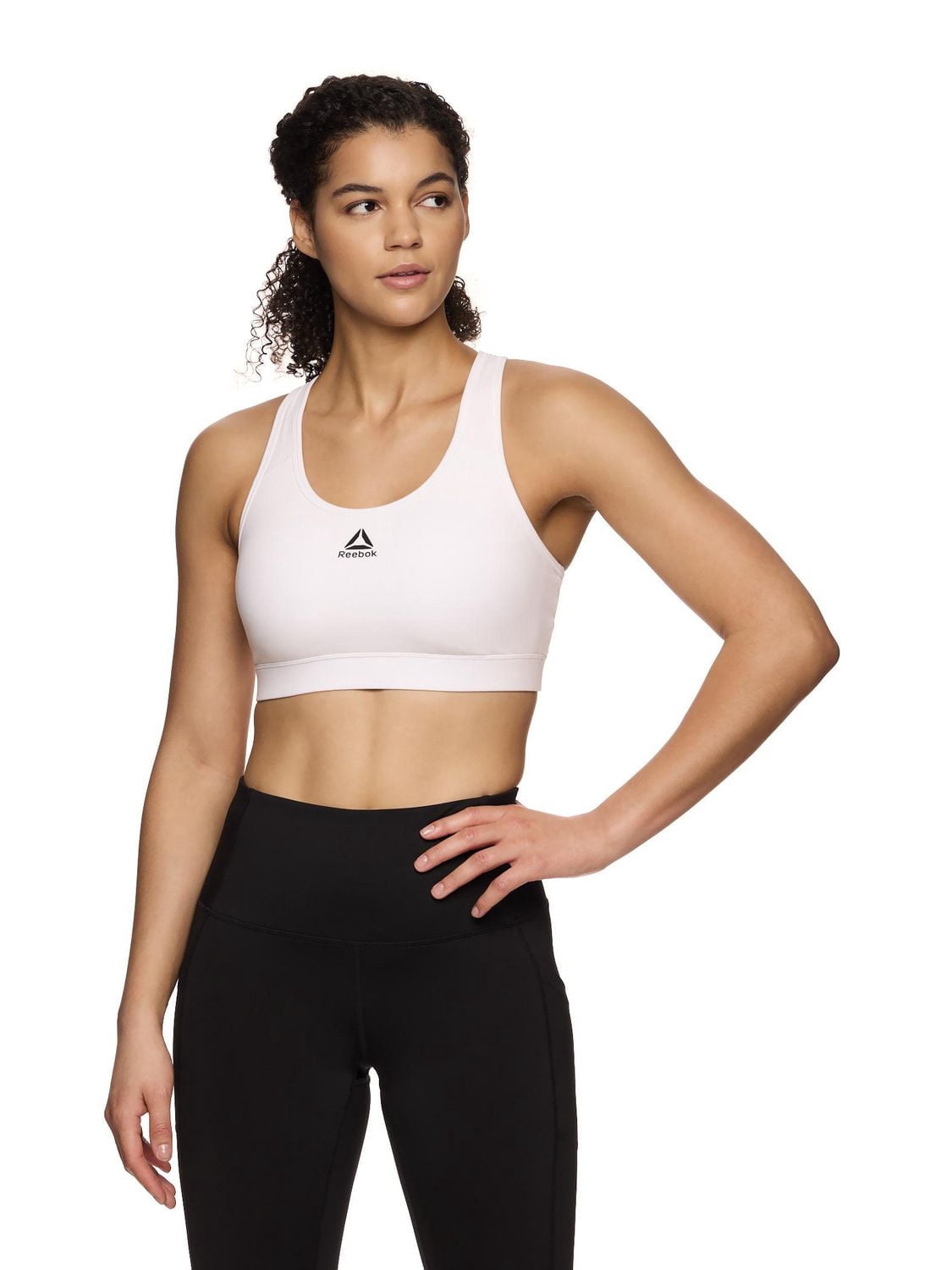 Reebok Soutien-gorge de sport Stronger pour femme avec panneau en maille et bonnets amovibles