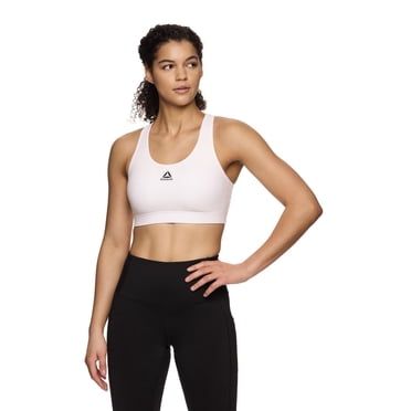 Reebok Women's Stronger Sports Bra with Mesh Panel and Removable Cups
