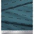 thumbnail image 3 of Soimoi Moss Georgette Fabric Square & Spiral Geometric Printed Fabric 1 Yard 42 Inch Wide, 3 of 3
