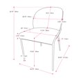 thumbnail image 2 of CorLiving Blakeley High Back Upholstered Indoor Dining Chairs with Metal Legs, Blue (Set of 2), 2 of 12