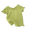 thumbnail image 1 of Birdeem 1-8 Years Girls Back Short-Sleeved T-Shirt Summer Childrens Solid Color All-Matching Casual Top, 1 of 12