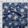 thumbnail image 3 of oneOone Tissu en Coton Cambric Bleu Sarcelle pour Robe de Mer Tissu Imprimé au Mètre 56 Pouces de Large, 3 of 4