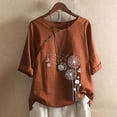thumbnail image 1 of DPTALR Femmes Décontracté Bouton Imprimé Floral Manches Courtes T-Shirt Blouse Hauts, 1 of 4
