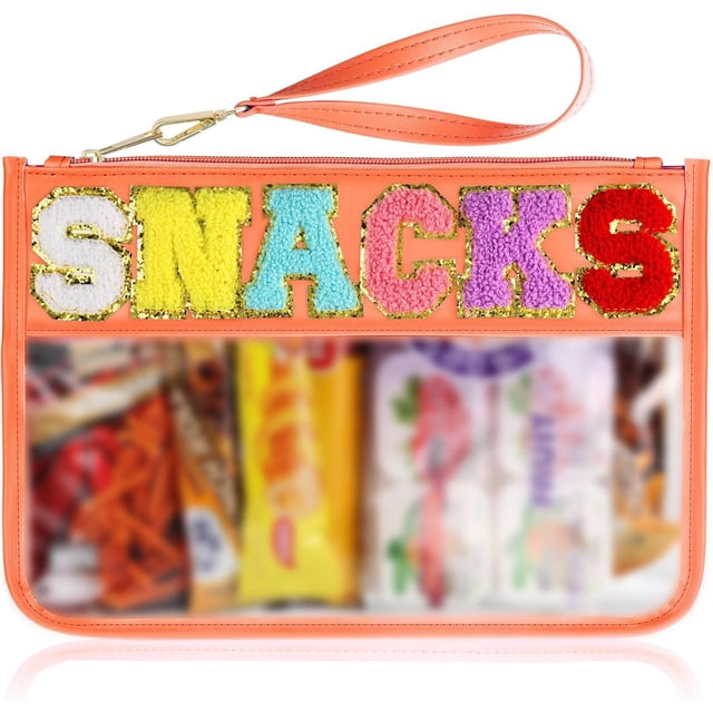 Snack Storage Bag | Transparent Zipper Pouch Waterproof Handheld Makeup Bag Portable Toiletry Organizer for Travel Cosmetics Snacks Toiletries Storage