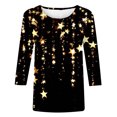 thumbnail image 4 of IROINNID en Solde T-shirt à Manches Longues en Polyester pour Femmes Confortable Imprimé T-shirt Ample Blouse Col Rond Hauts,Noir, 4 of 4